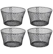 Small Metal Rectangular, Oval, and Round Wire Baskets with Handles