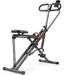 Sunny Health & Fitness Upright Row-N-Ride Squat Assist Trainer Exercise Rowing Machine