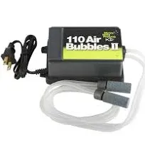 Metal A-2 Air Bubbles Pump with Tubing &amp; Air Stones for Live (110 Volts), Black