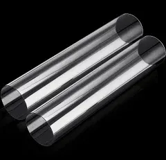 2PCS Acrylic Tube 3'' (75mm) OD x 2mm Wall Thickness Clear Plastic Pipe Tube 15.5'' Length Clear PVC Pipe Round Polycarbonate Tubing Chemical Resistant