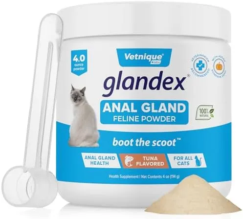 Glandex Feline Anal Gland Powder with Tuna Flavor 4 fl oz 114 g