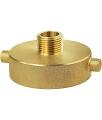 Brass Fire Hydrant Adapter 11/2 NST (NH) Female x 3/4 GHT Male Brass Fire