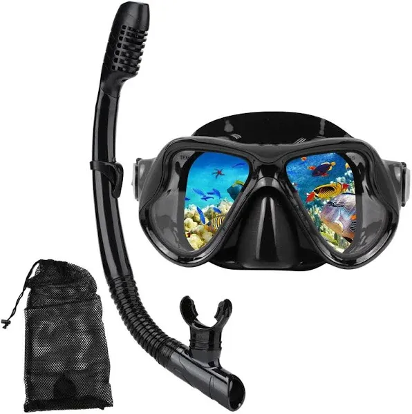 Snorkeling Gear for Adults Snorkel mask Set Diving Dry Snorkel Swimming Glasses