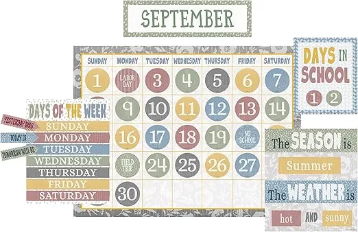 Teacher Created Resources Classroom Cottage Calendar Bulletin Board Set