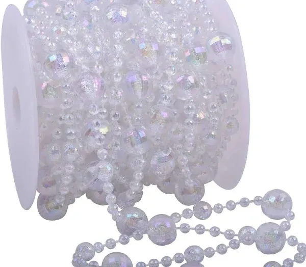 KAOYOO 33 Feet Clear AB Crystal Beads Chain Trim