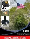 (Bundle) 20' or 25' Delta Telescoping Flagpole Bundle Freedom Edition Black (Pole, Light & Flash collar) Bundle 25' Telescoping Flagpole Kit Freedom