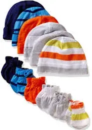 Onesies Baby Boy Caps and Mittens Accessories Set