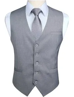 Enlision Men's Suit Vest Business Formal Dress Waistcoat Solid Color Vest for Suit or Tuxedo