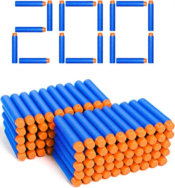 200 Nerf N Strike Blaster Compatible Dart Bullets, Compatible with All Elite 2.0 Series Blasters Blue