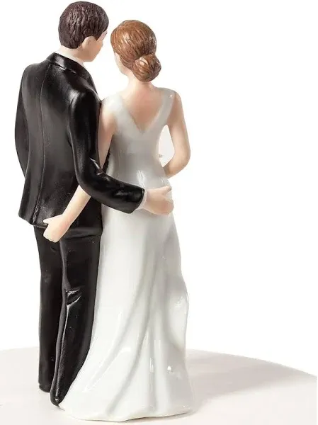 Personalized Funny Sexy Tender Touch Bride and Groom Weddding Cake Topper: Custom Hair Color Available