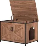 Large Cat Litter Box Enclosure w/Top Opening, Cat Washroom, Walnut, New L1