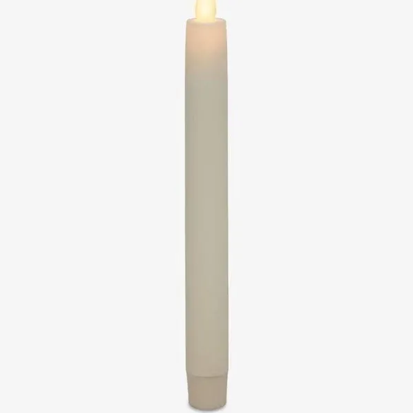 Luminara Flameless Candle Taper (1" x 9.5") Melted Top Real Wax Unscented Remote Ready Timer (Pearl Ivory)