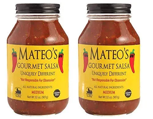 Al Amin Foods Mateo's Gourmet Salsa Medium Spice 2 Jars 32oz/907g