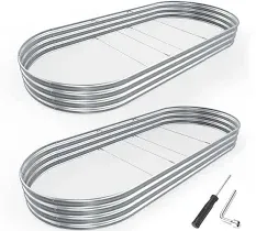  Galvanized Raised Garden Bed Kit, 2Pack 4x2x1 Ft 4x2x1ft(2pcs) A-silver