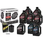 Maxima V-Twin Oil Change Kit Synthetic w/ Black Filter Milwaukee-Eight