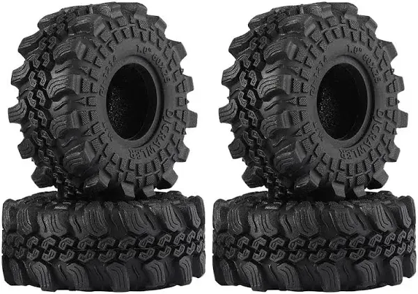 DJCRAWLER Super Soft Sticky 1.0 Wheel Tires Mud Tires 60 * 25mm for 1/18 1/24 RC Crawler Axial SCX24 FMS FCX24 Enduro24 Bronco Defender RC Car Upgrade Wheel Parts