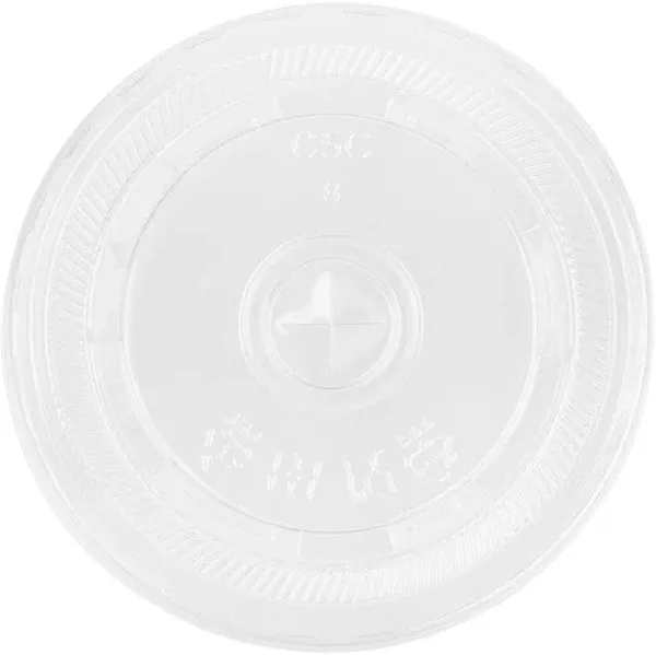 Karat C3000 95mm Diameter PET Plastic Flat Lids - 2,000 ct