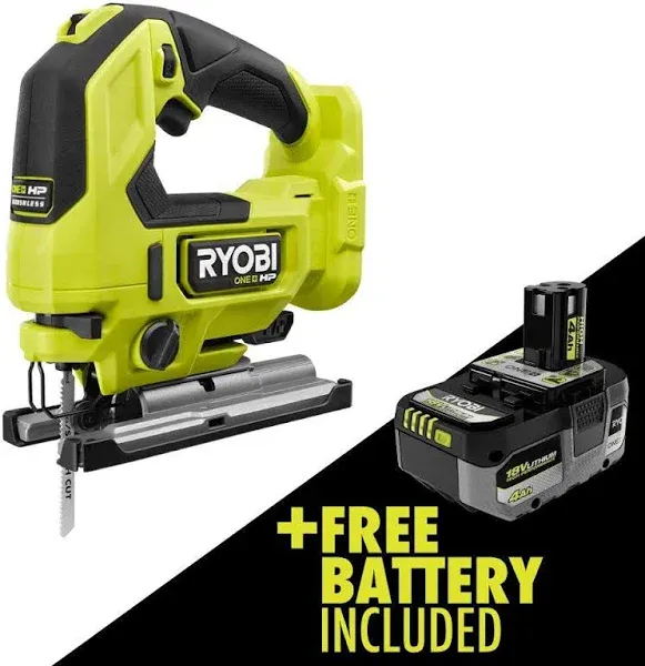 RYOBI Jig Saw ONE+ HP 18V Li-Ion Brushless Cordless w/ 2.0 Ah Battery + Charger