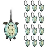 Sunlit Sea Turtle Shower Curtain Hooks, Home Decorative Shower Curtain Rings ...