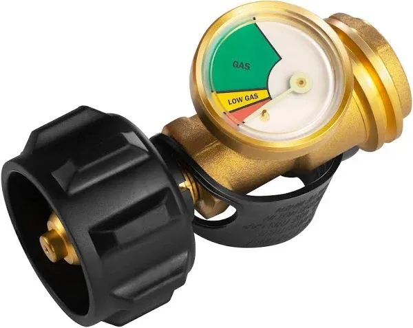 DOZYANT Propane Tank Gauge Level Indicator Leak Detector Gas Pressure Meter Universal for RV Camper, Cylinder, BBQ Gas Grill, Heater and More Appliances-Type 1 Connection