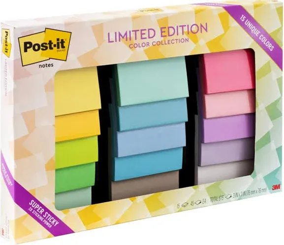 Post-it Notes Limited Edition Super Sticky Color Collection