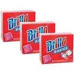 Brillo Basics Steel-wool Soap Pads 8-Ct. Boxes - Pack of 3