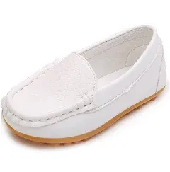 LONSOEN Toddler Little Kid Boys Girls Soft Slip On Loafers Dress Flat Shoes