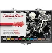 Conté De Paris Assorted Crayon Traditional Set Of 12 - Sealed New