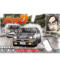 AOSHIMA Initial D No.6 Takumi Fujiwara AE86 Trueno Volume 37 Spec. Plastic Model