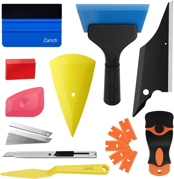 Zanch Window Tint Kit, 24pcs Professional & Easy-to-Use Window Tinting Tools for Car or Home - Includes Tint Squeegee, Felt Squeegee, and Cutting Knife for Window Film Installation