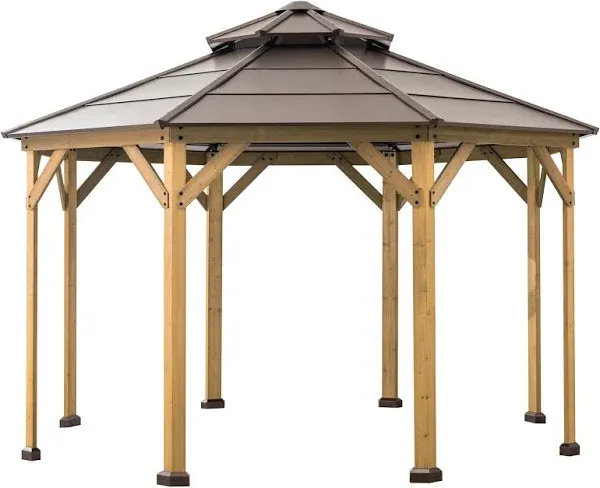 Sunjoy 13 x 13 ft. Cedar Framed Octagon Gazebo