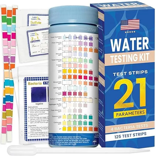 New 21 in 1 Water Testing Kits for Drinking Water - Home & Well Water Testing Kit for Hardness, Lead, Chlorine - Hard Water Test Kit for Tap, Pond, Pool, House - Funky Strokes Water Tester pH Strips