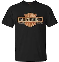 Harley-Davidson Men's Distressed Elongated Bar & Shield T-Shirt