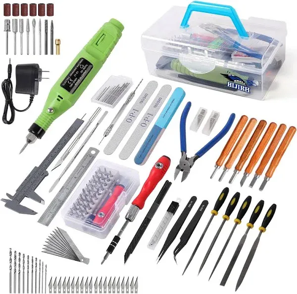 108 Pcs Pro Grade for Model Tool Kits,Hobby Tool Sets,lncluding Electric Polishing Machine & Tool Box,for Gundam Model Kits,Basic Model Building,Repairing and Remove,Art and Crafts etc