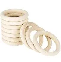 10 PCS 150mm Unfinished Wooden Rings for Craft, 6 inch Diameter Nature Solid Wood Rings for DIY Crafts Without Paint, Macrame Wooden Rings for Ring Pendant and Connectors Jewelry Making