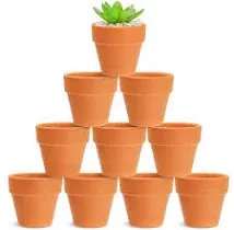 Juvale 10-Pack 2-Inch Mini Terracotta Pots with Drainage Holes for Succulents, Plants, Herbs, and Flowers, Small Clay Pot Planters