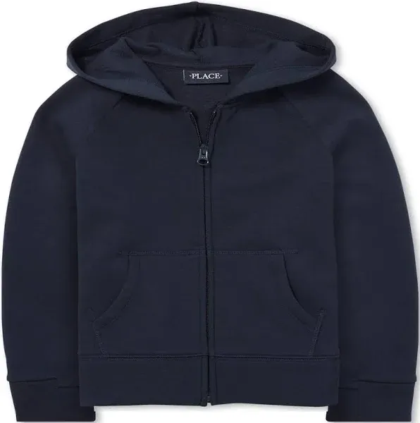 Girls Fleece Zip Up Hoodie - Blue