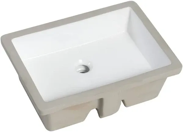 MEJE #T2014-19.5 Inch Rectangle Undermount Bathroom Sink Ceramic Lavatory Vanity Sink,Under counter Vessel Sink,White