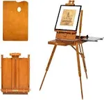 ATWORTH French Easel for Painting Deluxe Oak Wooden Field &amp; Studio Sketchbox ...