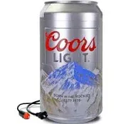 Coors Light Portable Mini Fridge-8 Can Personal Travel Cooler Silver Koolatron