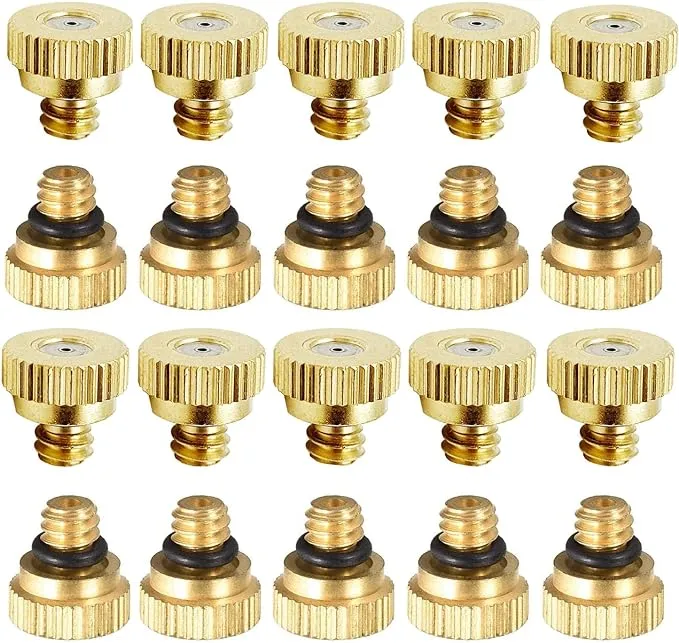 20 Pack Brass Misting Nozzles Tees, Brass Spray Nozzles for Greenhouse Landscapi