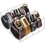 Hlimior Belt Organizer Acrylic 8 Compartments Belt Container Storage Holder A...