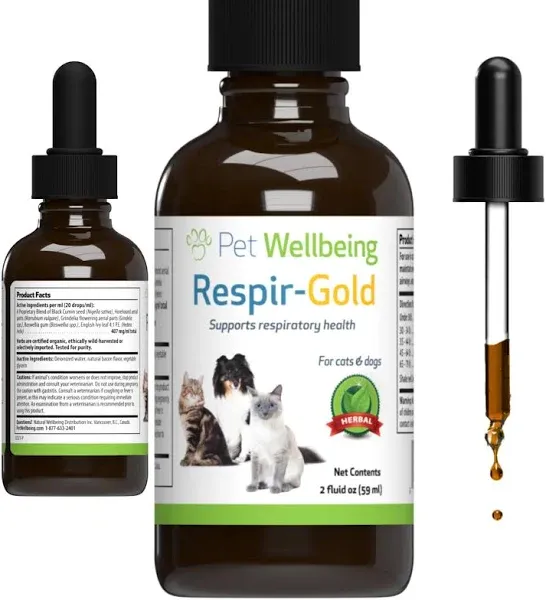 Respir-Gold for Dogs - Vet-Formulated - Easy Breathing, Open Airways, Respira...