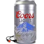 Coors Light Portable Mini Fridge 8-Can 12V DC/110V AC Adjustable Racks Silver