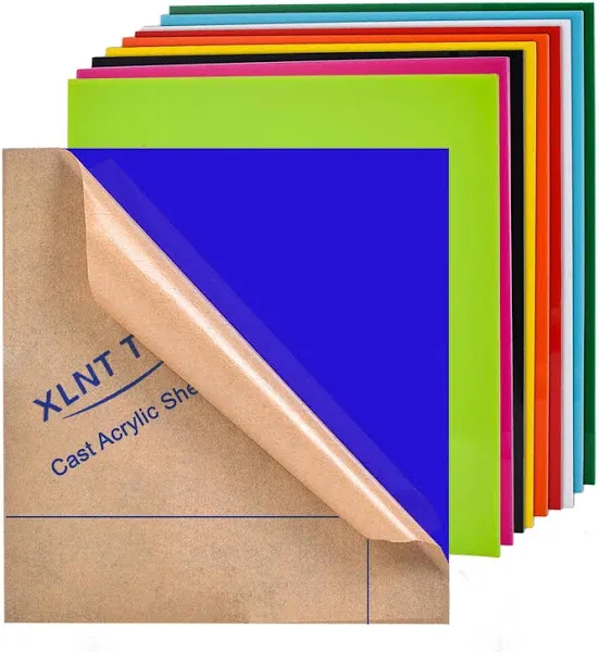 Xlnt Tech 10 Pieces & 10 Colors Cast Acrylic Sheet