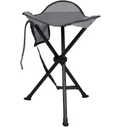 PORTAL Tall Folding Tripod Stool for Outdoor Camping Walking Hunting Grey