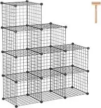 C&amp;AHOME Wire Cube Storage, 9-Cube Organizer Metal, Wire C Grids Storage, Storage