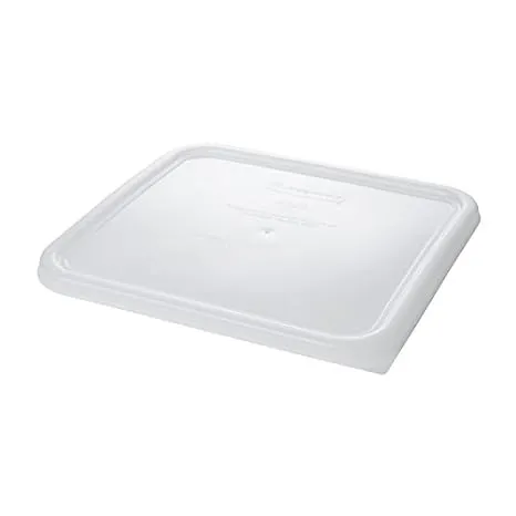 Rubbermaid Commercial Products Large Lid For 12/18/22 Qt. Plastic Space Saving Square Food Storage Container, White, Lid for Kitchen/Restaurant/Cafeteria for Wet/Dry Food Storage, Pack of 6