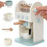 Toy Coffee Maker for Kids - Wooden Coffee Maker Toy for Imaginative Play - Ki...