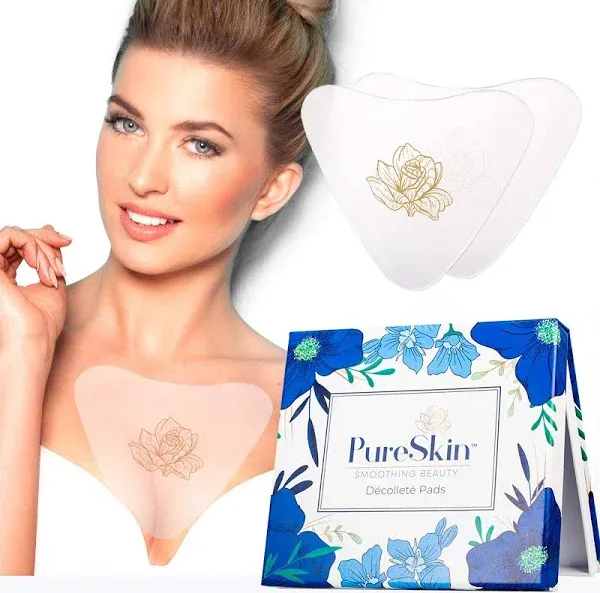 PureSkin Chest Wrinkle Pads-4 PACK -Decollete Anti Wrinkle Chest Pads | Silic...